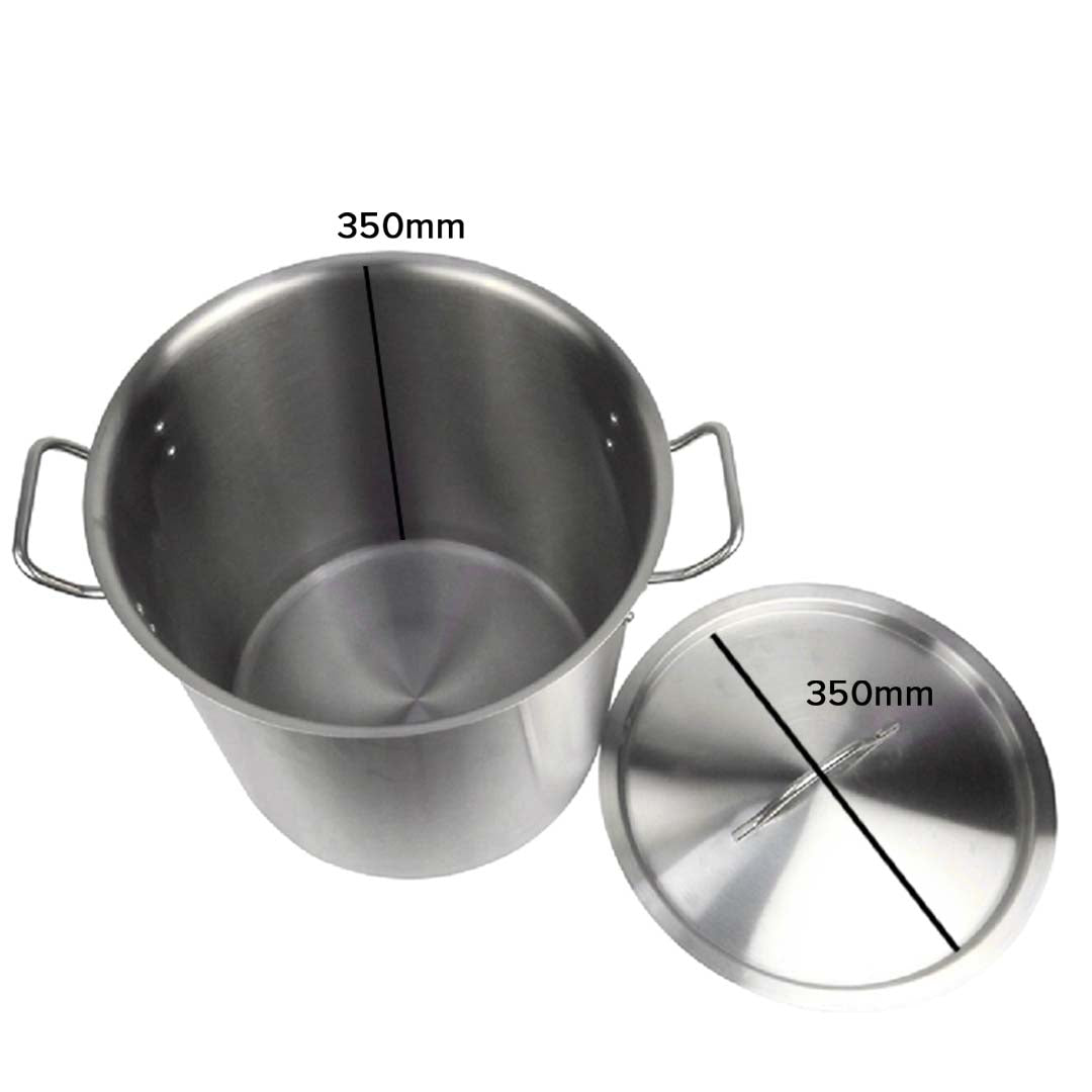 SOGA Stock Pot 33L Top Grade Thick Stainless Steel Stockpot 18/10