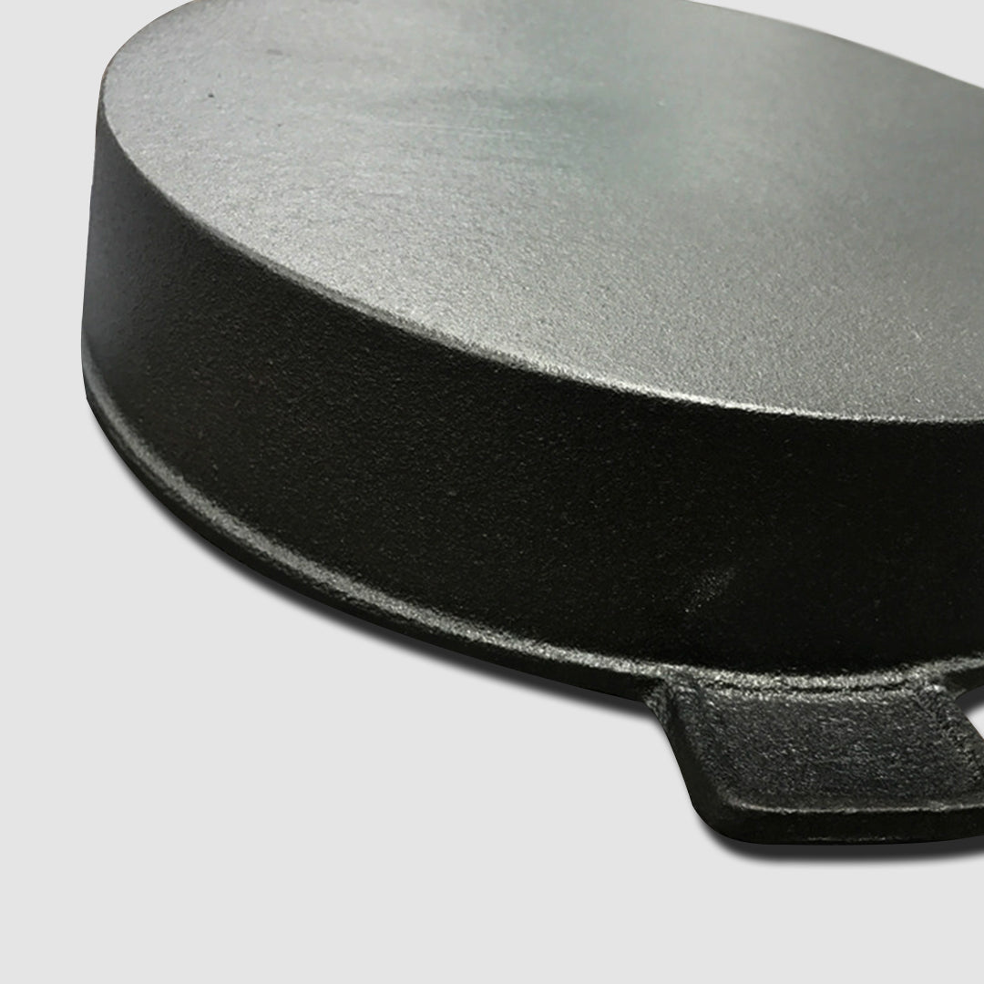 SOGA 26cm Round Ribbed Cast Iron Frying Pan Skillet Steak Sizzle Platter with Handle