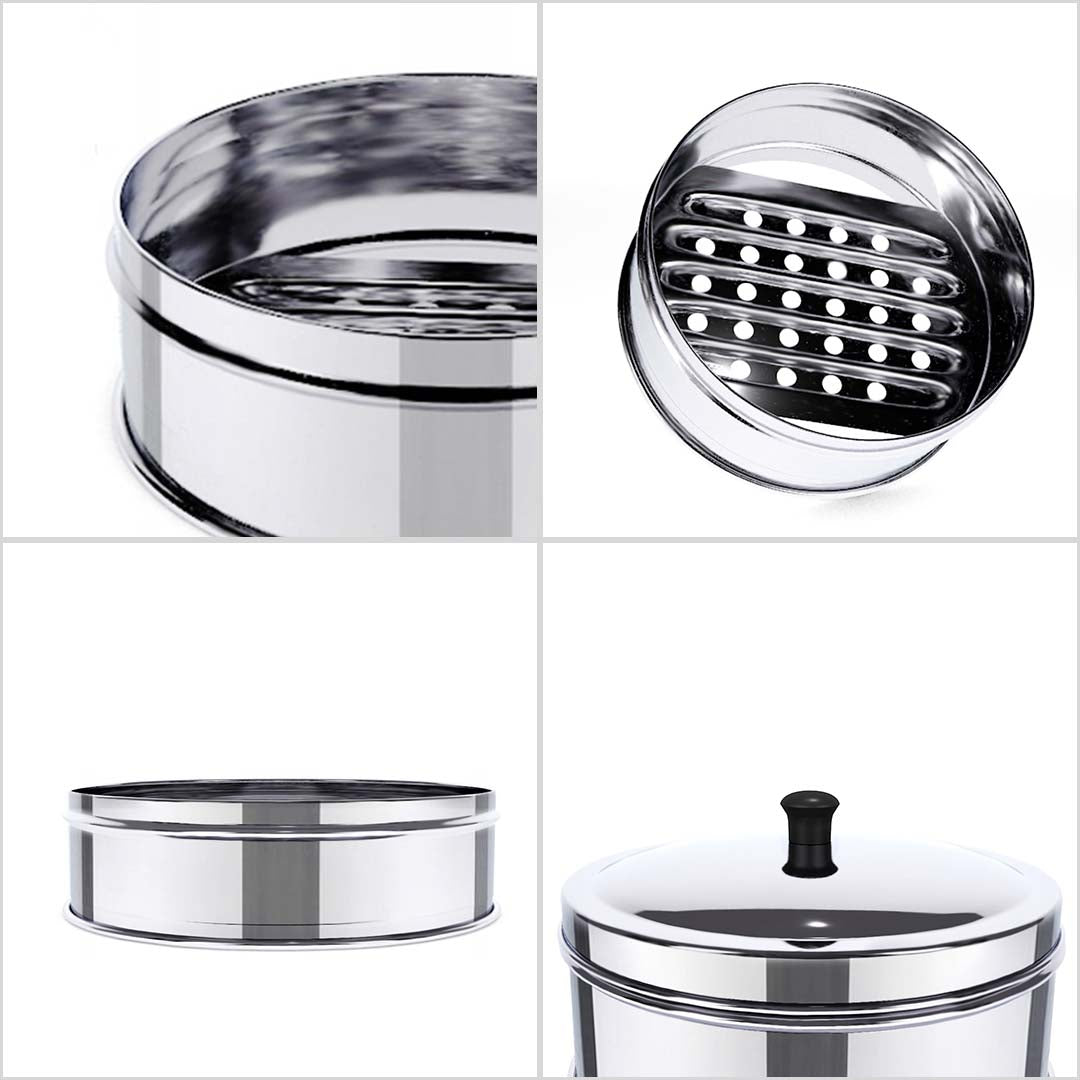 SOGA 2X 5 Tier Stainless Steel Steamers With Lid Work inside of Basket Pot Steamers 25cm