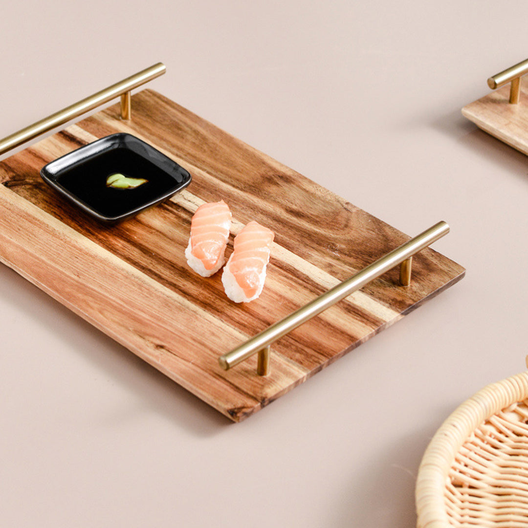 SOGA 30cm Brown Rectangle Wooden Acacia Food Serving Tray Charcuterie Board Centerpiece Home Decor