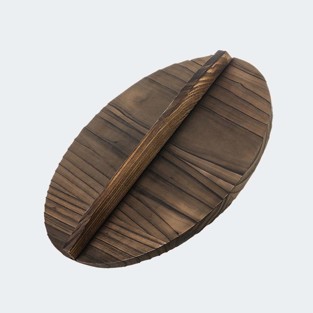 SOGA 2X 36CM Commercial Cast Iron Wok FryPan with Wooden Lid Fry Pan