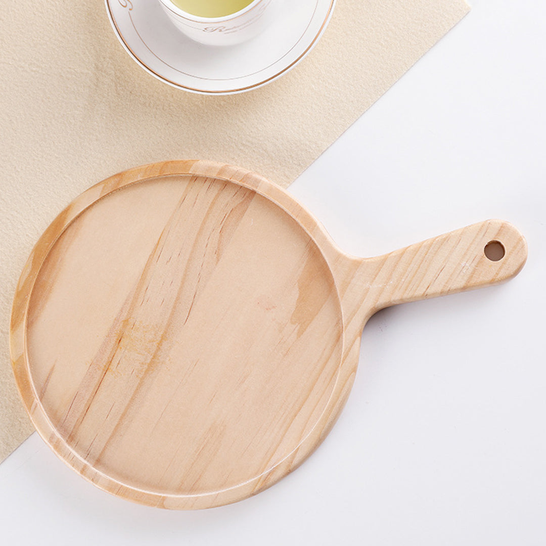 SOGA 7 inch Round Premium Wooden Pine Food Serving Tray Charcuterie Board Paddle Home Decor