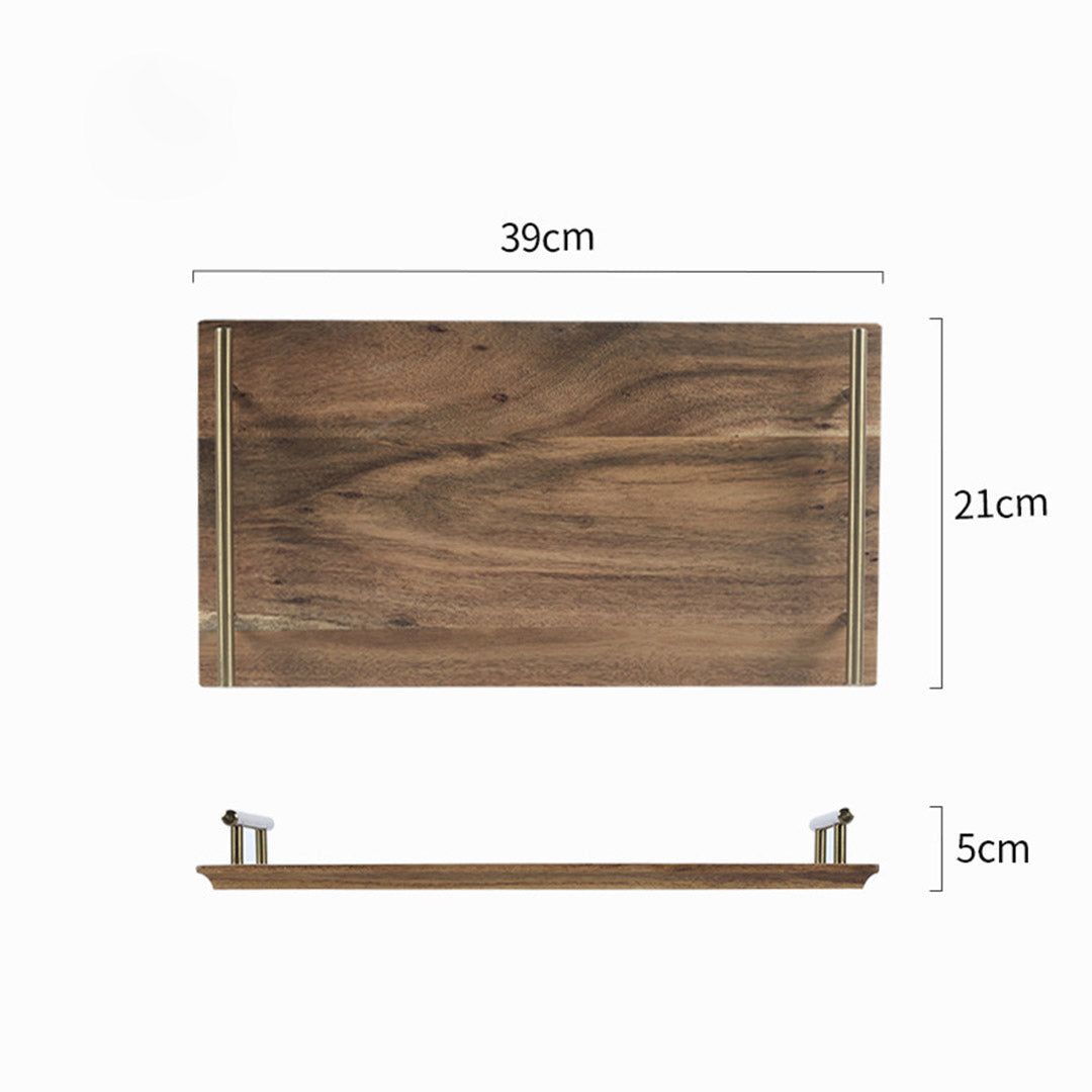 SOGA 2X 39cm Brown Rectangle Wooden Acacia Food Serving Tray Charcuterie Board Home Decor