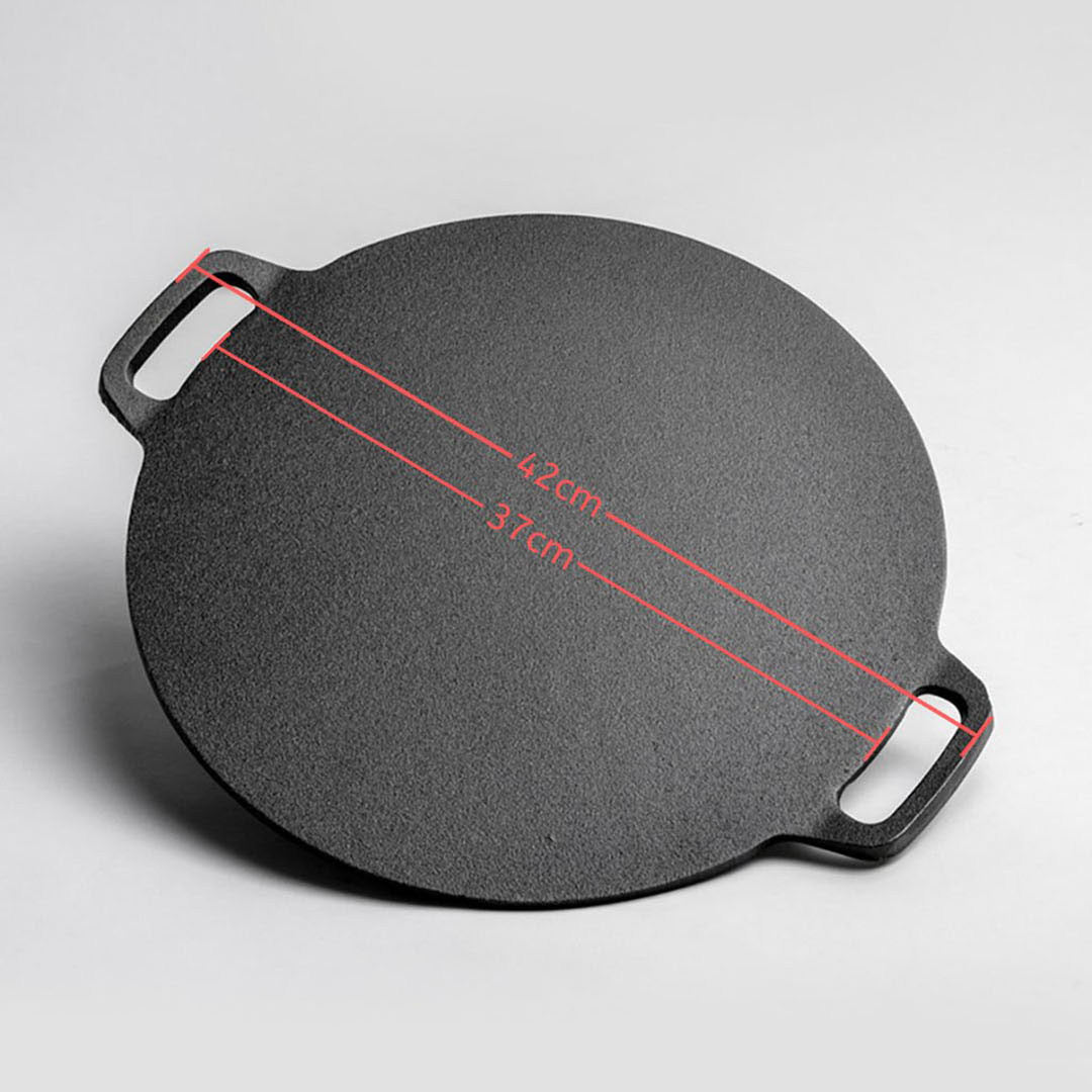 SOGA 2X 37cm Cast Iron Induction Crepes Pan Baking Cookie Pancake Pizza Bakeware