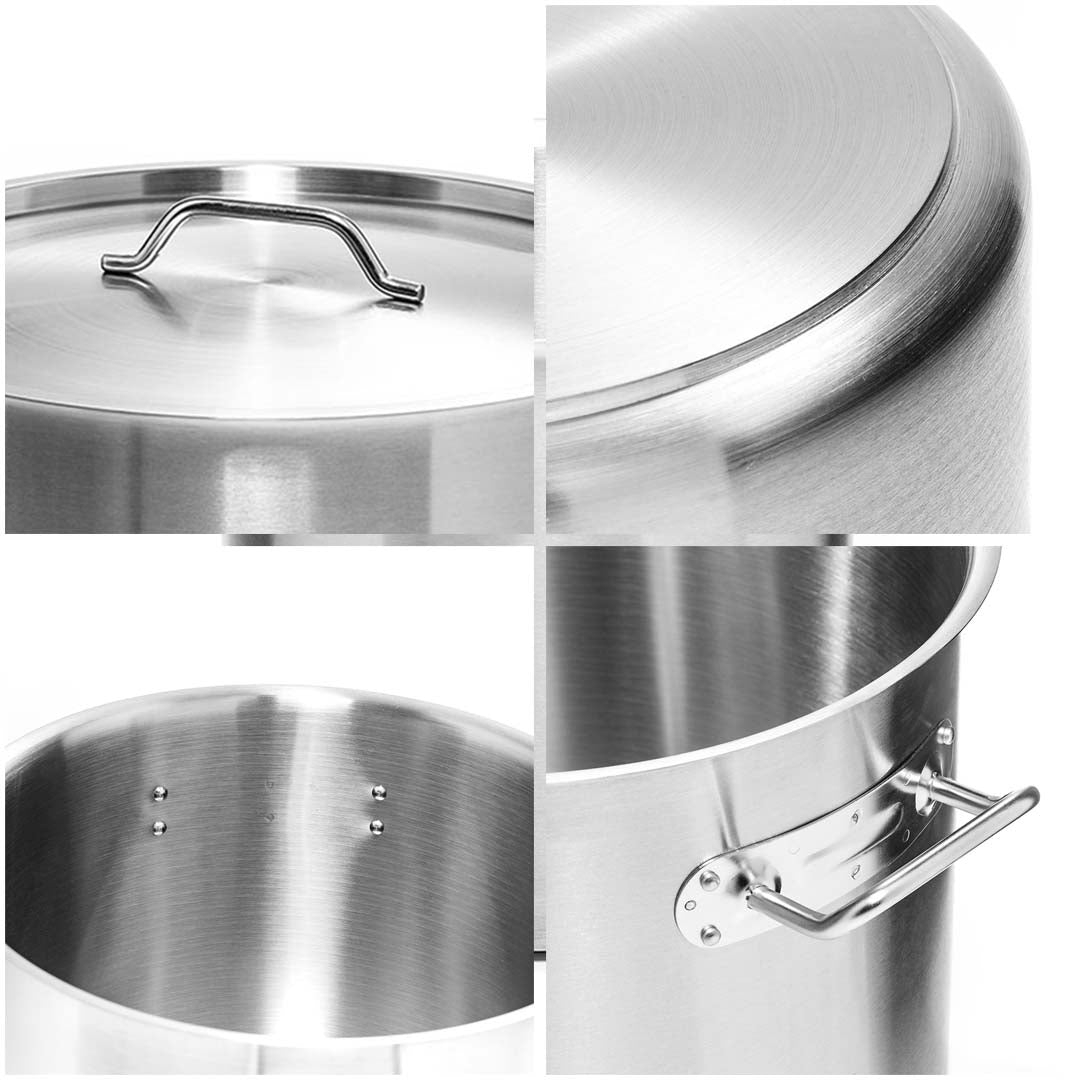 SOGA Stock Pot 9Lt Top Grade Thick Stainless Steel Stockpot 18/10 RRP
