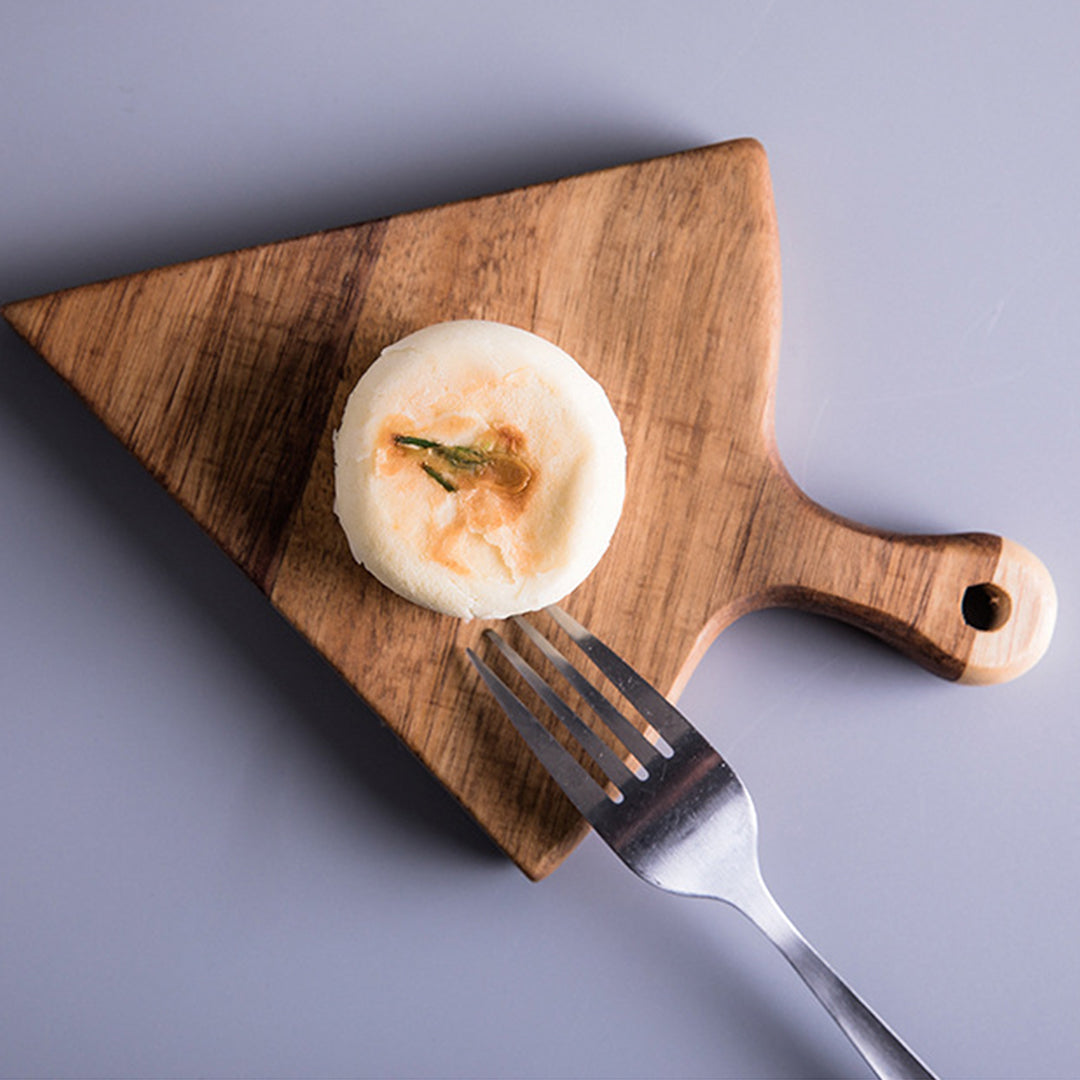 SOGA 2X 6 pcs Brown Round Divisible Wood Pizza Server Food Plate Board Pizza Paddle Cutting Board Home Decor