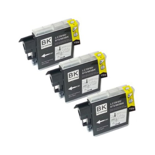 Compatible Premium Ink Cartridges LC39BK Black Triple Pack - for use in Brother Printers