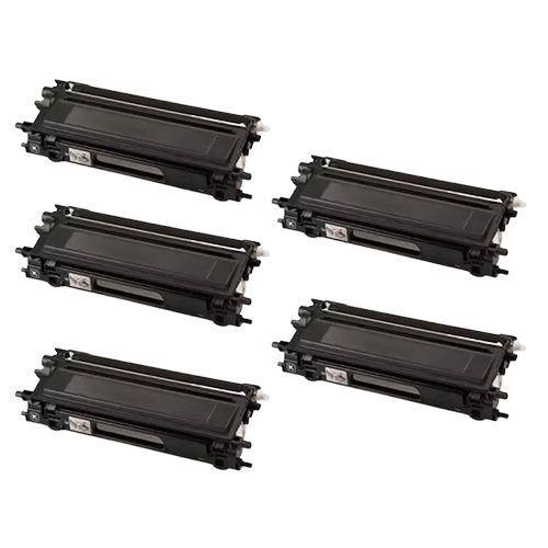 Compatible Premium 5 x TN251BK Black Toner Cartridge - for use in Brother Printers