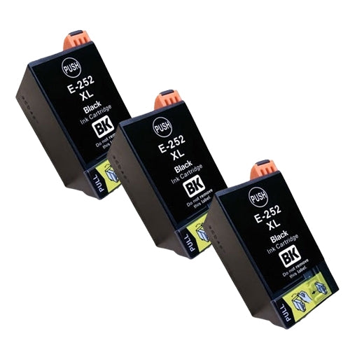 Compatible Premium 3 x 252XL High Capacity Black Ink Cartridge - for use in Epson Printers