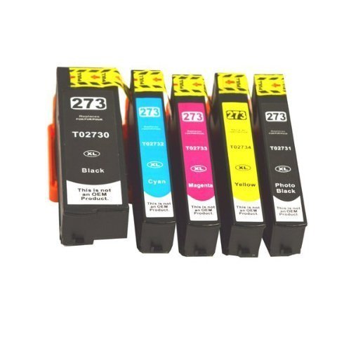 Compatible Premium Ink Cartridges 273XL Cartridge Set of 5 Inks (Bk/PBk/C/M/Y) - for use in Epson Printers