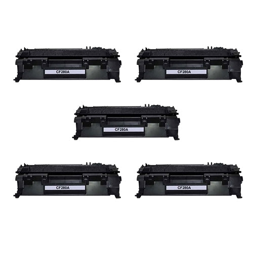 Compatible Premium 5 x 80A Toner Cartridge CF280A - for use in HP Printers