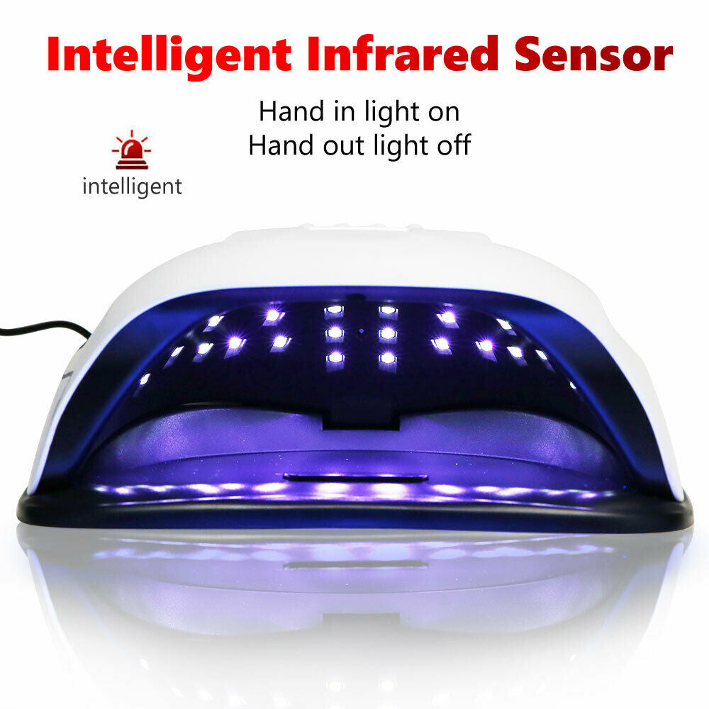 80W 42LED Nail Lamp UV SUN Gel Polish Dryer LCD Display White