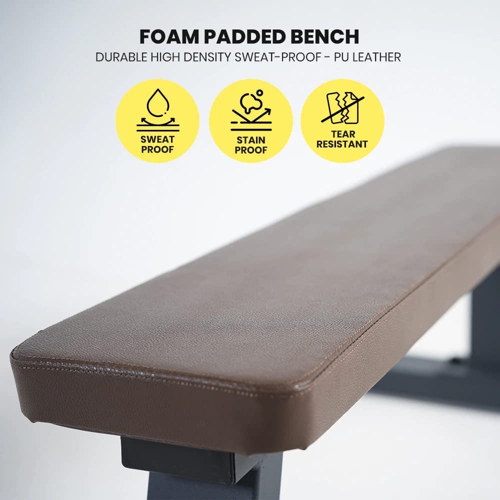 Sardine Sport FB68 Heavy Duty Flat Bench, 450kg Weight Capacity for Home Gym Exercise, Weight Lifting&Abdominal Training