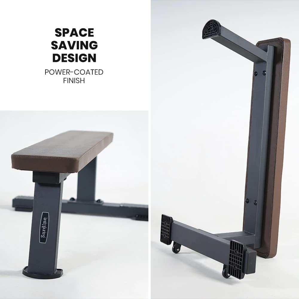 Sardine Sport FB68 Heavy Duty Flat Bench, 450kg Weight Capacity for Home Gym Exercise, Weight Lifting&Abdominal Training