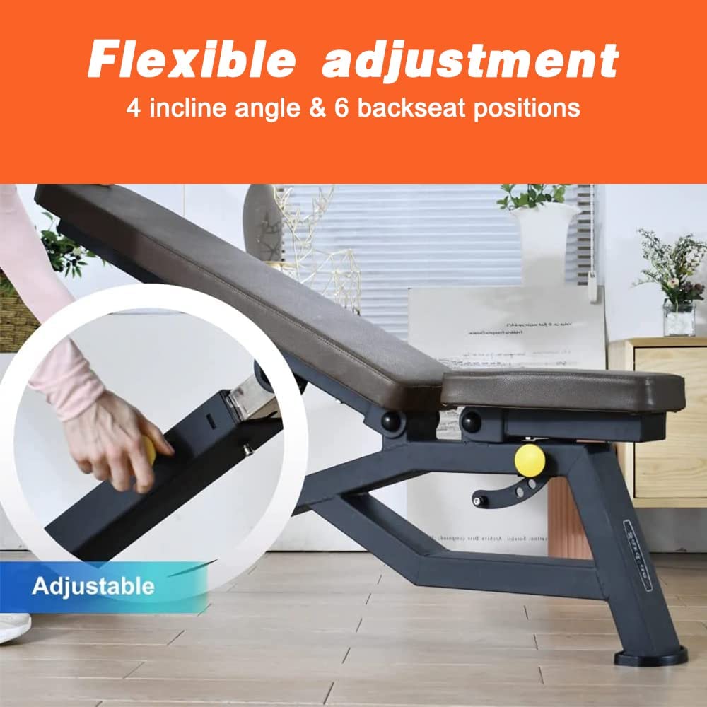 Sardine Sport Heavy Duty Bench Foldable Adjustable Commercial Grade Capacity 450kg(Brown)