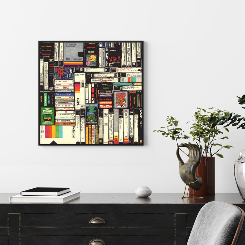 70cmx70cm Book Black Frame Canvas Wall Art