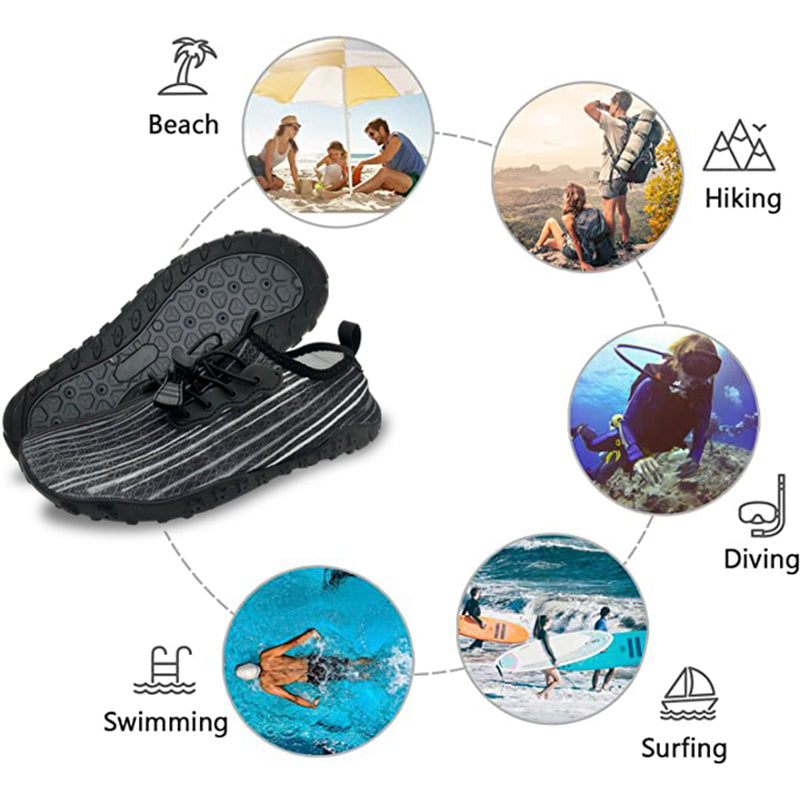 Water Shoes for Men and Women Soft Breathable Slip-on Aqua Shoes Aqua Socks for Swim Beach Pool Surf Yoga (Black Size US 6.5)