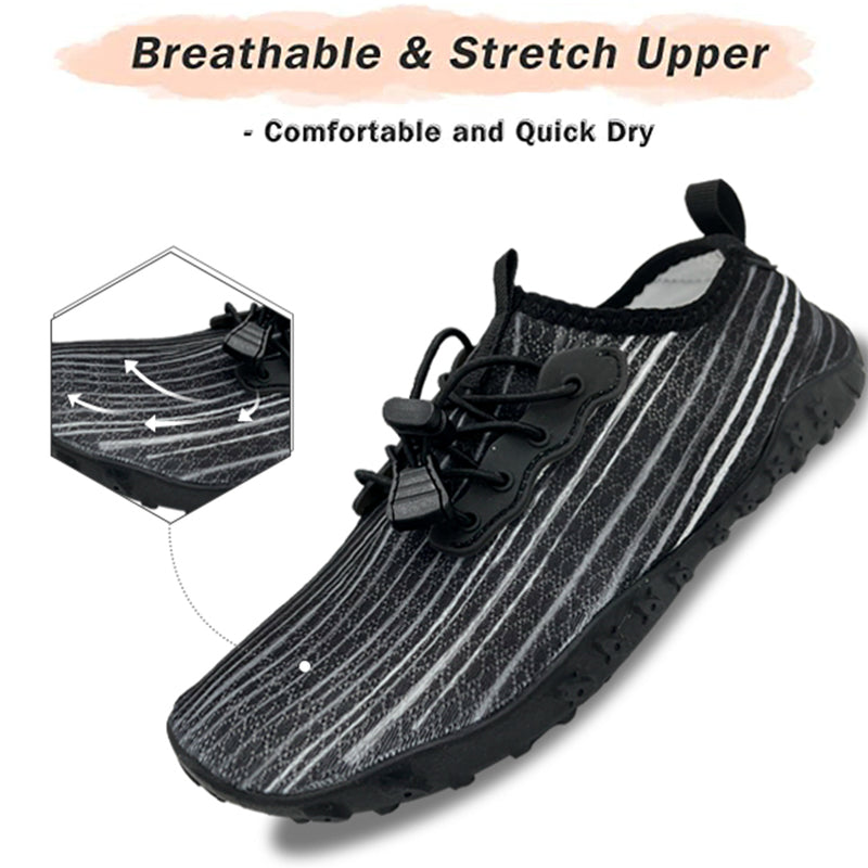 Water Shoes for Men and Women Soft Breathable Slip-on Aqua Shoes Aqua Socks for Swim Beach Pool Surf Yoga (Black Size US 7.5)
