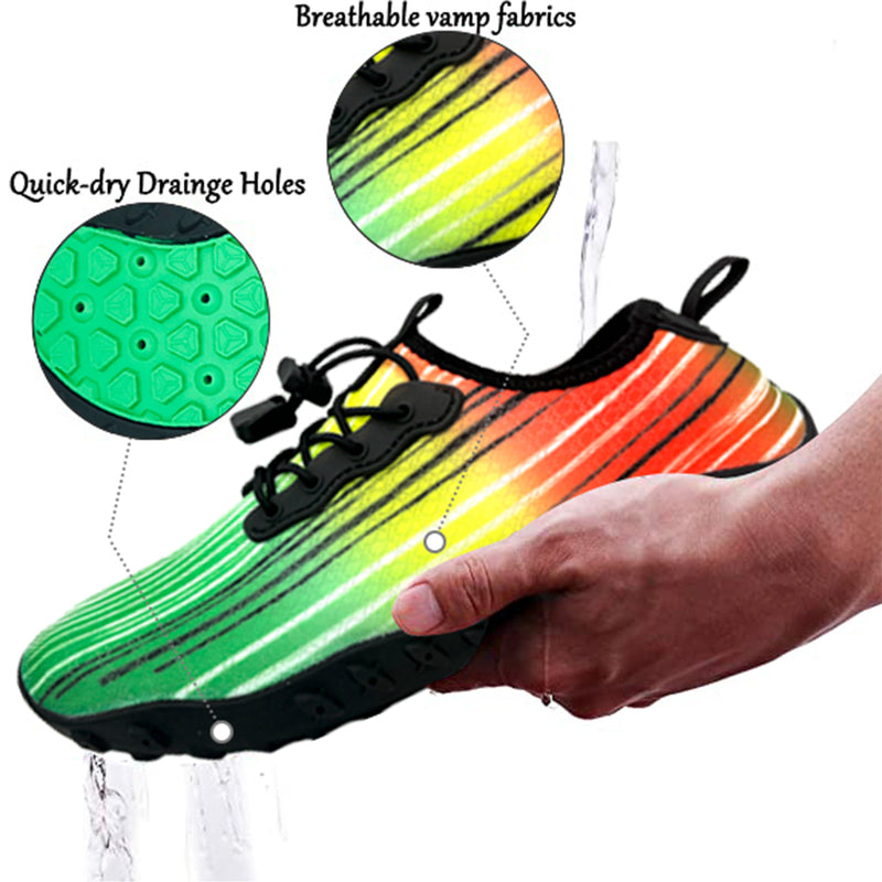 Water Shoes for Men and Women Soft Breathable Slip-on Aqua Shoes Aqua Socks for Swim Beach Pool Surf Yoga (Green Size US 10.5)