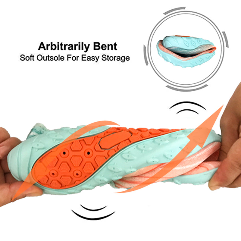 Water Shoes for Men and Women Soft Breathable Slip-on Aqua Shoes Aqua Socks for Swim Beach Pool Surf Yoga (Orange Size US 8.5)