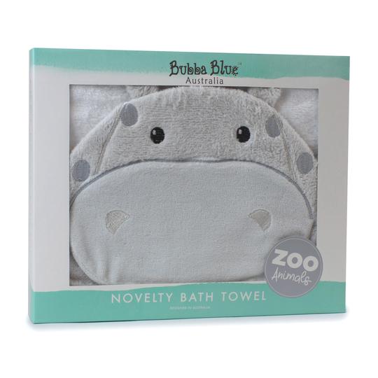 Bubba Blue Zoo Animals Hippo Novelty Hooded Bath Towel 95230