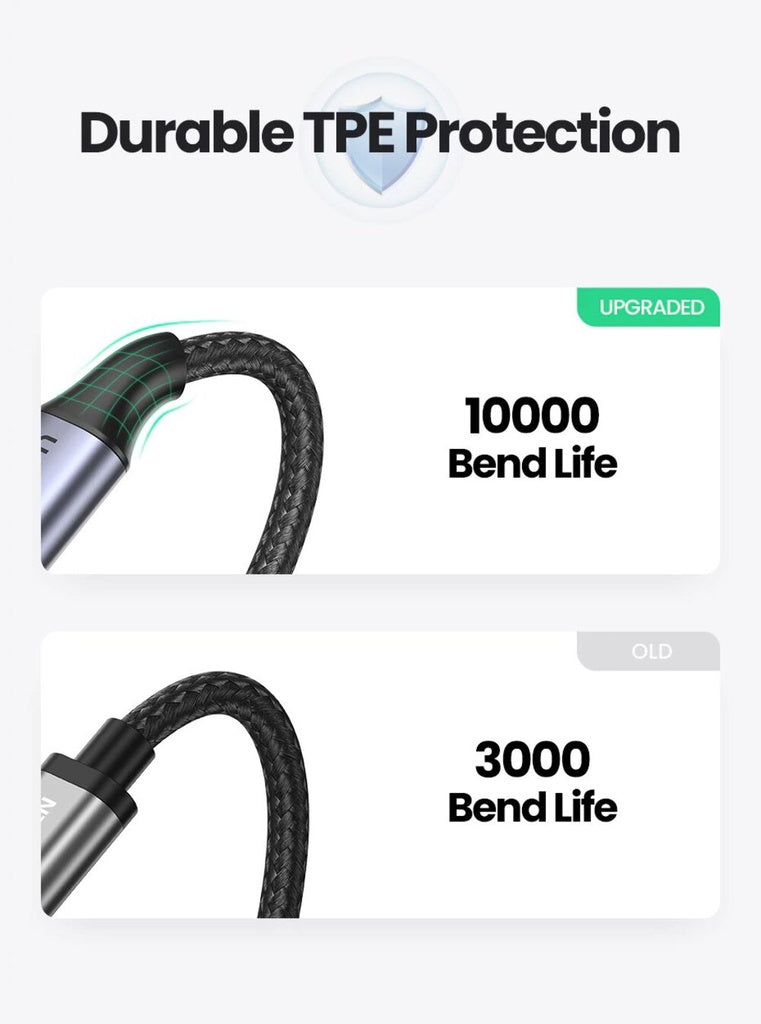 UGREEN USB-A to Cable 1m (Aluminium case, Silver) - 60161