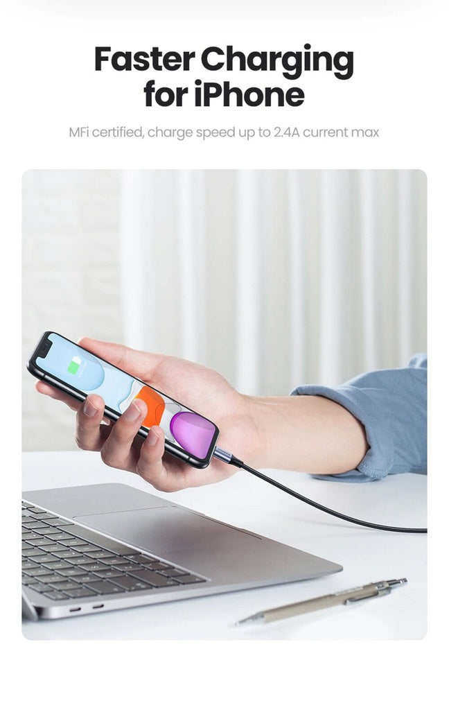 UGREEN USB-A to Cable 1m (Aluminium case, Silver) - 60161