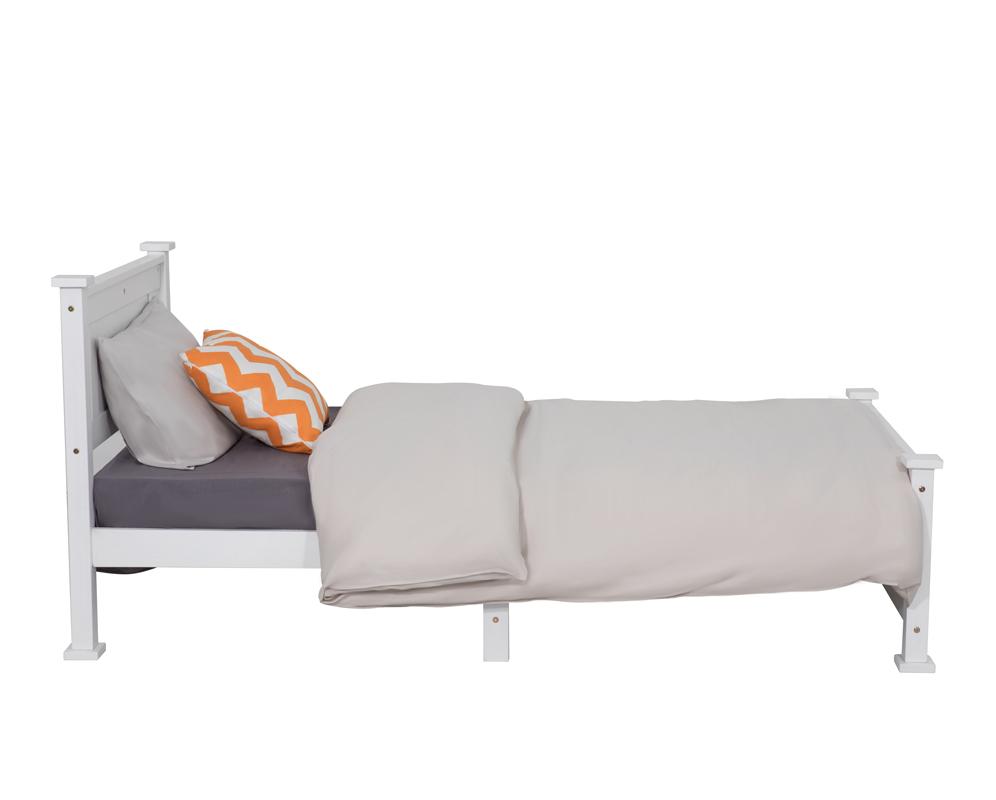 Single Solid Pine Timber Bed Frame – White