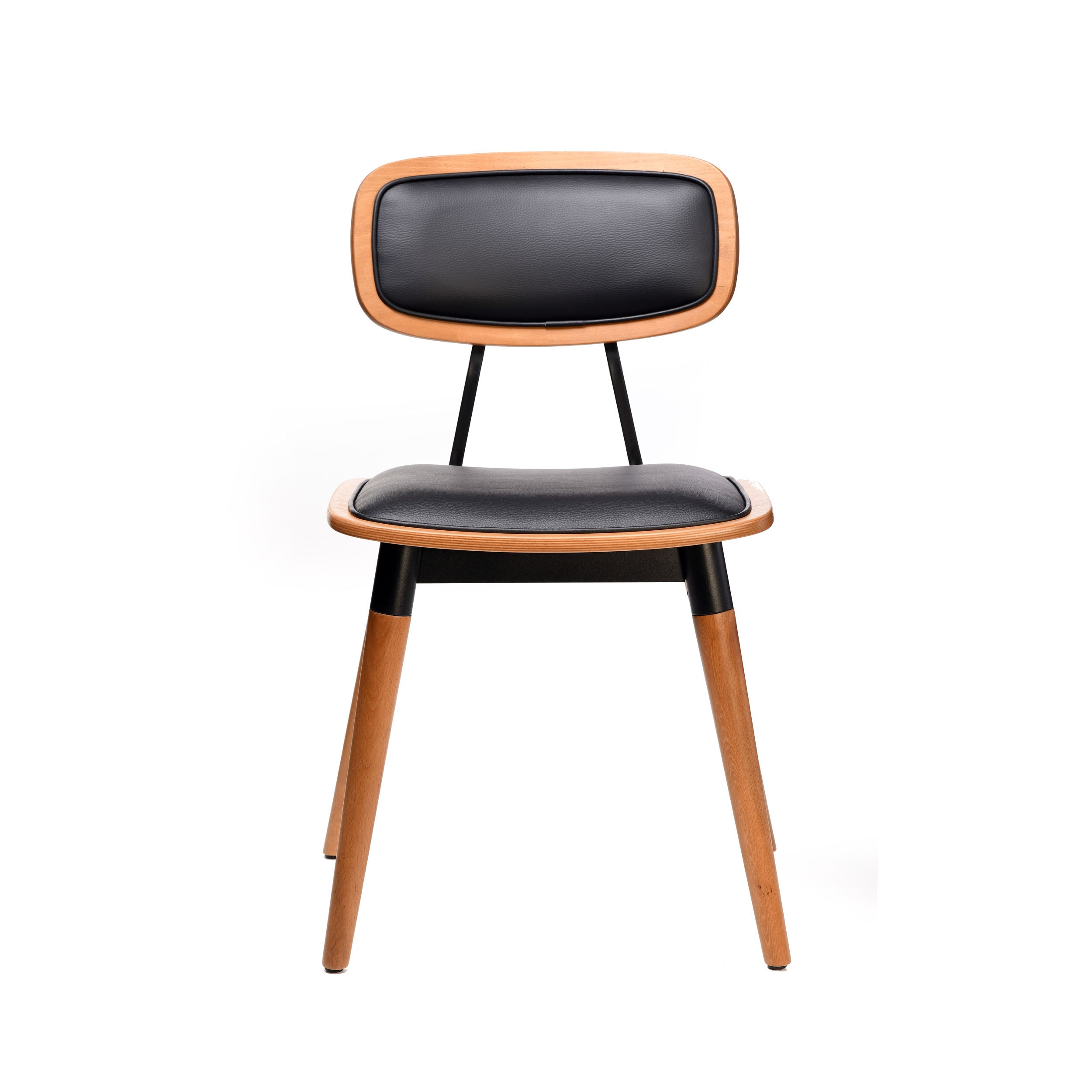 Felix Chair - Ply Seat - Lancaster Oak - Black Frame
