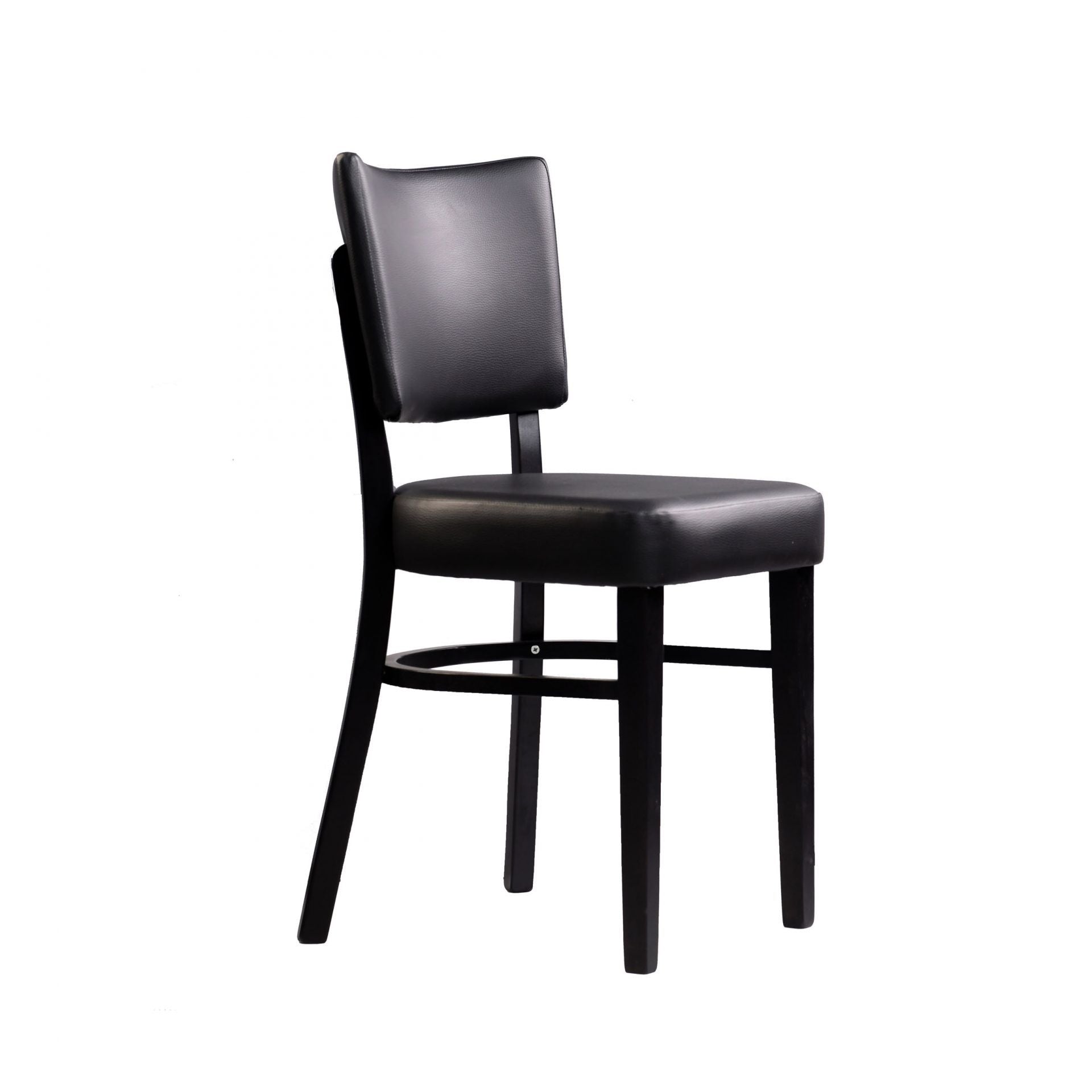Memphis Chair - Black Dolaro Vinyl Seat and Backrest - Wenge H Frame