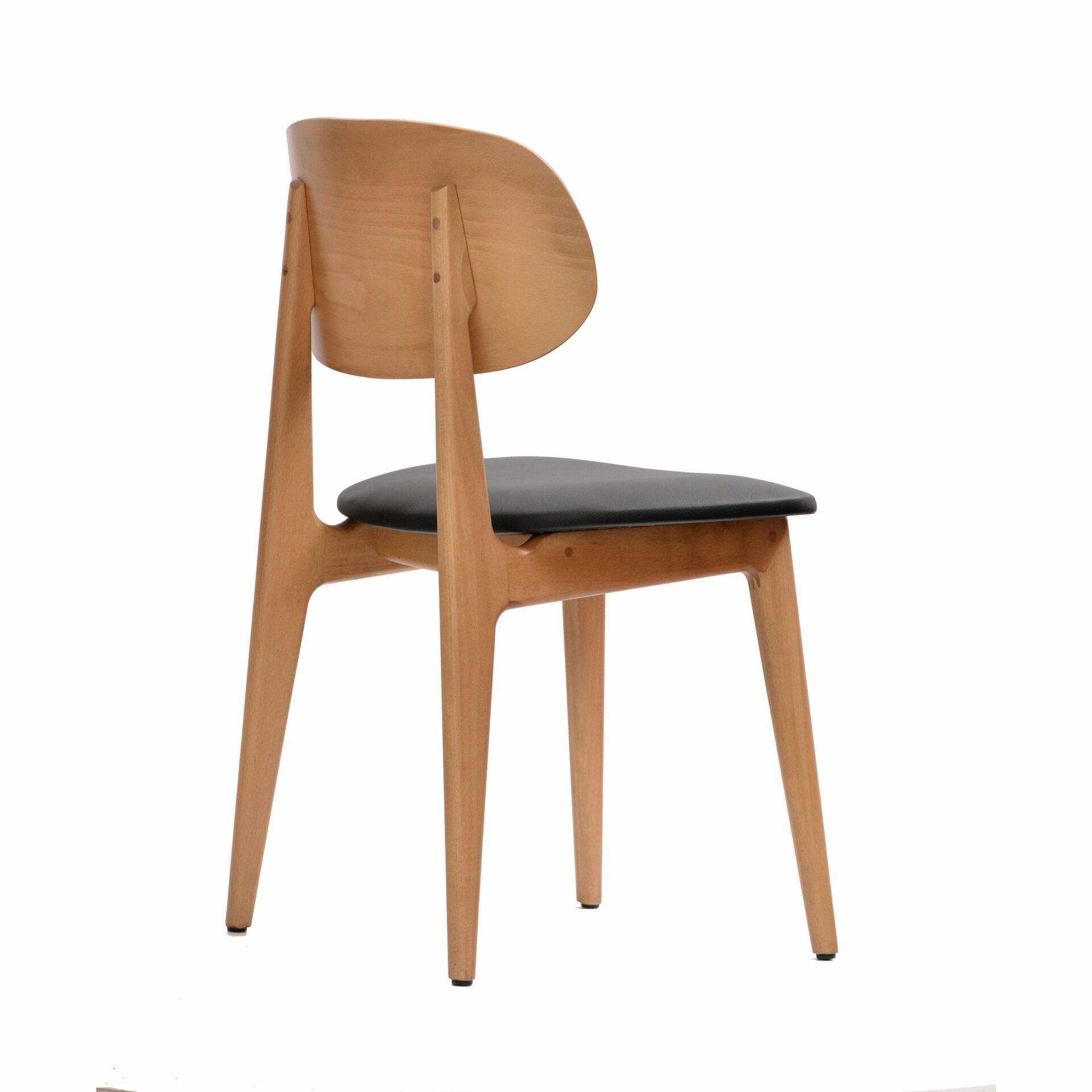 Ban Chair - Black Dolaro Vinyl Seat - Trojan Oak Frame