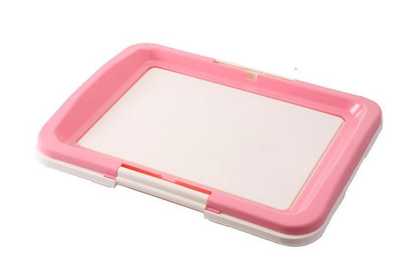 Large Portable Dog Potty Training Tray Pet Puppy Toilet Trays Loo Pad Mat Pink