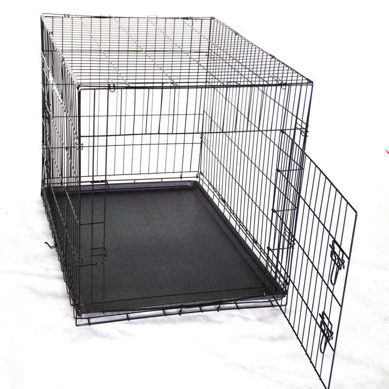 YES4PETS 48' Portable Foldable Dog Cat Rabbit Collapsible Crate Pet Cage with Cover Mat Blue
