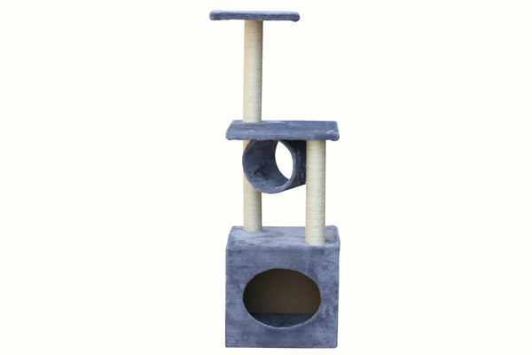112 cm Grey Cat Kitten Scratching Post Tree Scratcher Pole