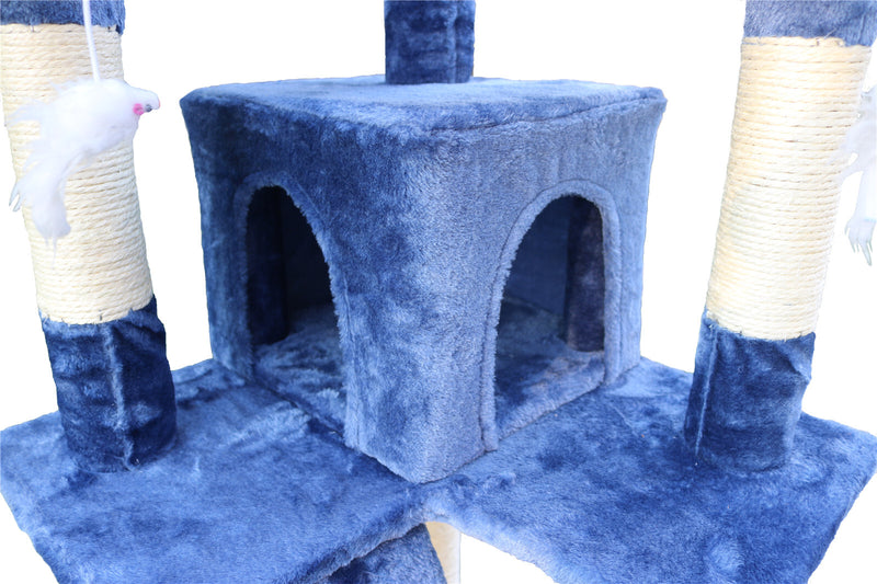 170cm Cat Scratching Post Tree Post House Tower with Ladder Furniture Blue