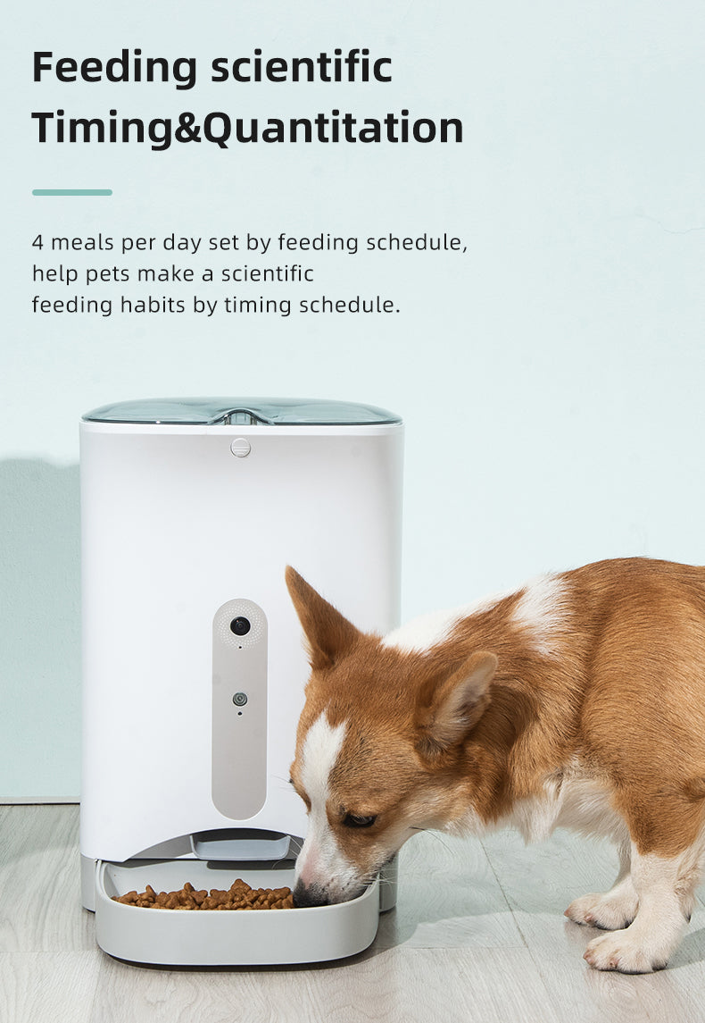 Smart Automatic Pet Dog Cat Rabbit Feeder Smartphone Camera APP for iPhone Android