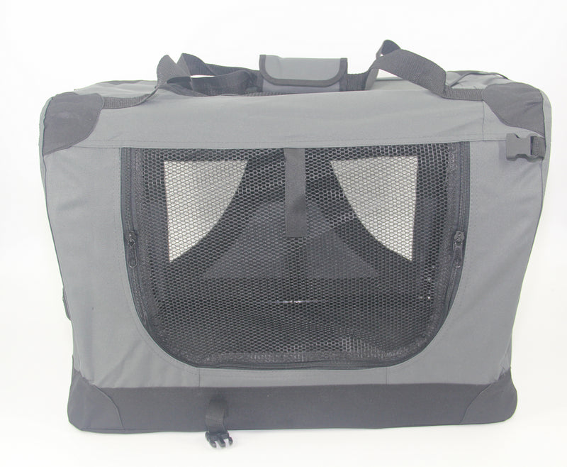 YES4PETS Medium Portable Foldable Dog Cat Puppy Rabbit Soft Crate Carrier-Grey