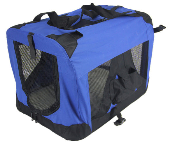 YES4PETS XL Portable Foldable Pet Dog Puppy Cat Soft Crate Cage-Blue