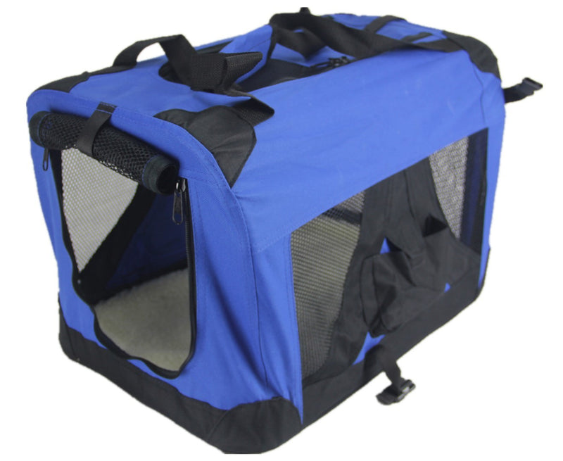 YES4PETS XL Portable Foldable Pet Dog Puppy Cat Soft Crate Cage-Blue