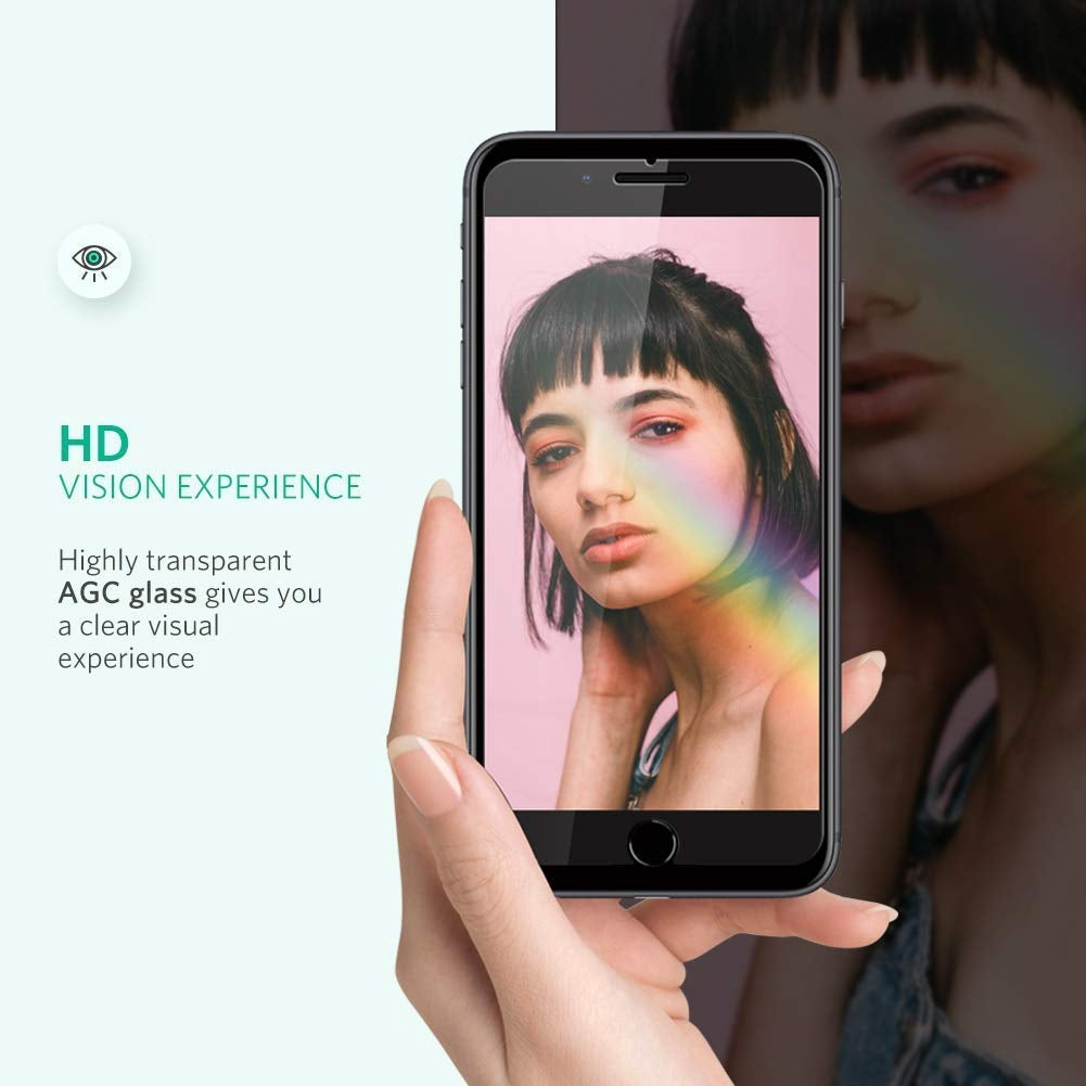 UGREEN 2.5D Round Edge HD Screen Protector, 2 Pack Tempered Glass for iPhone 6/6S/7/8 - 4.7 inch 60394