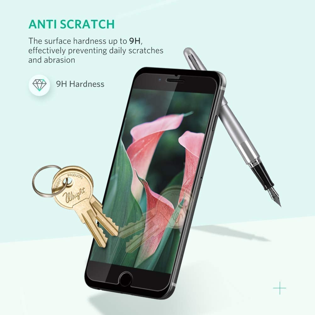 UGREEN 2.5D Round Edge HD Screen Protector, 2 Pack Tempered Glass for iPhone 6/6S/7/8 - 4.7 inch 60394