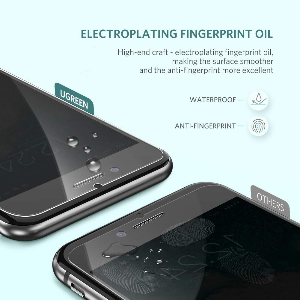 UGREEN 2.5D Round Edge HD Screen Protector, 2 Pack Tempered Glass for iPhone 6/6S/7/8 - 4.7 inch 60394