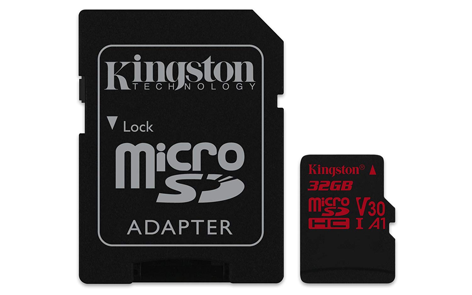 KINGSTON Canvas React: MicroSD 32GB , 100MB/s read and 70MB/s write with SD adapter SDCR/32GB