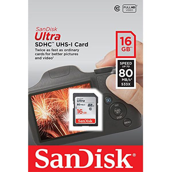SDSDUNC-016G: SANDISK 16GB SDHC Class 10 Ultra 80MB/S