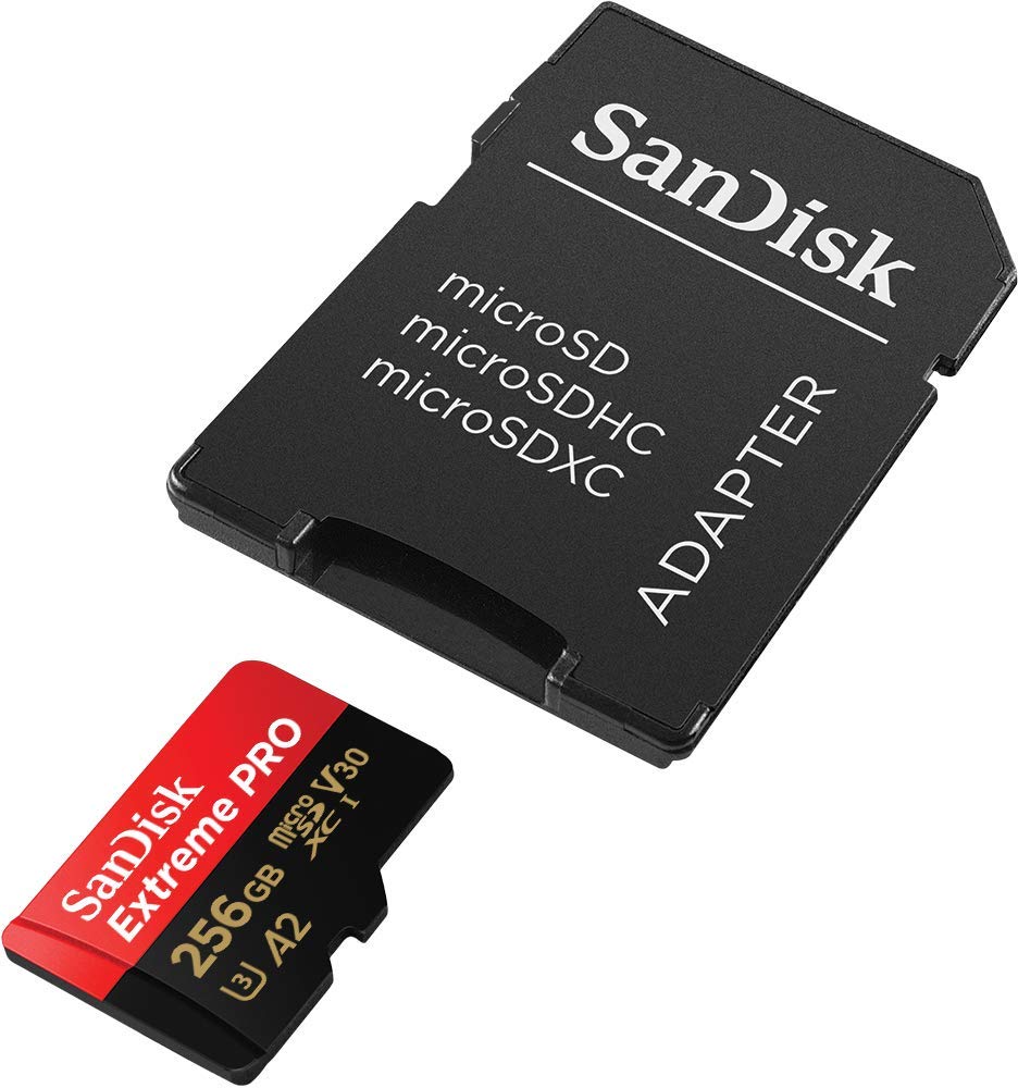 SANDISK SDSQXCZ-256G-GN6MA TF Extreme PRO A2 V30 UHS-I/U3 170R/90W WITH SD ADAPTER