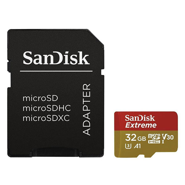 SANDISK SDSQXAF-032G-GN6MN 32GB MICRO SDHC EXTREME A1 V30, UHS-I/ U3, 100MB/s ,NO SD ADAPTER