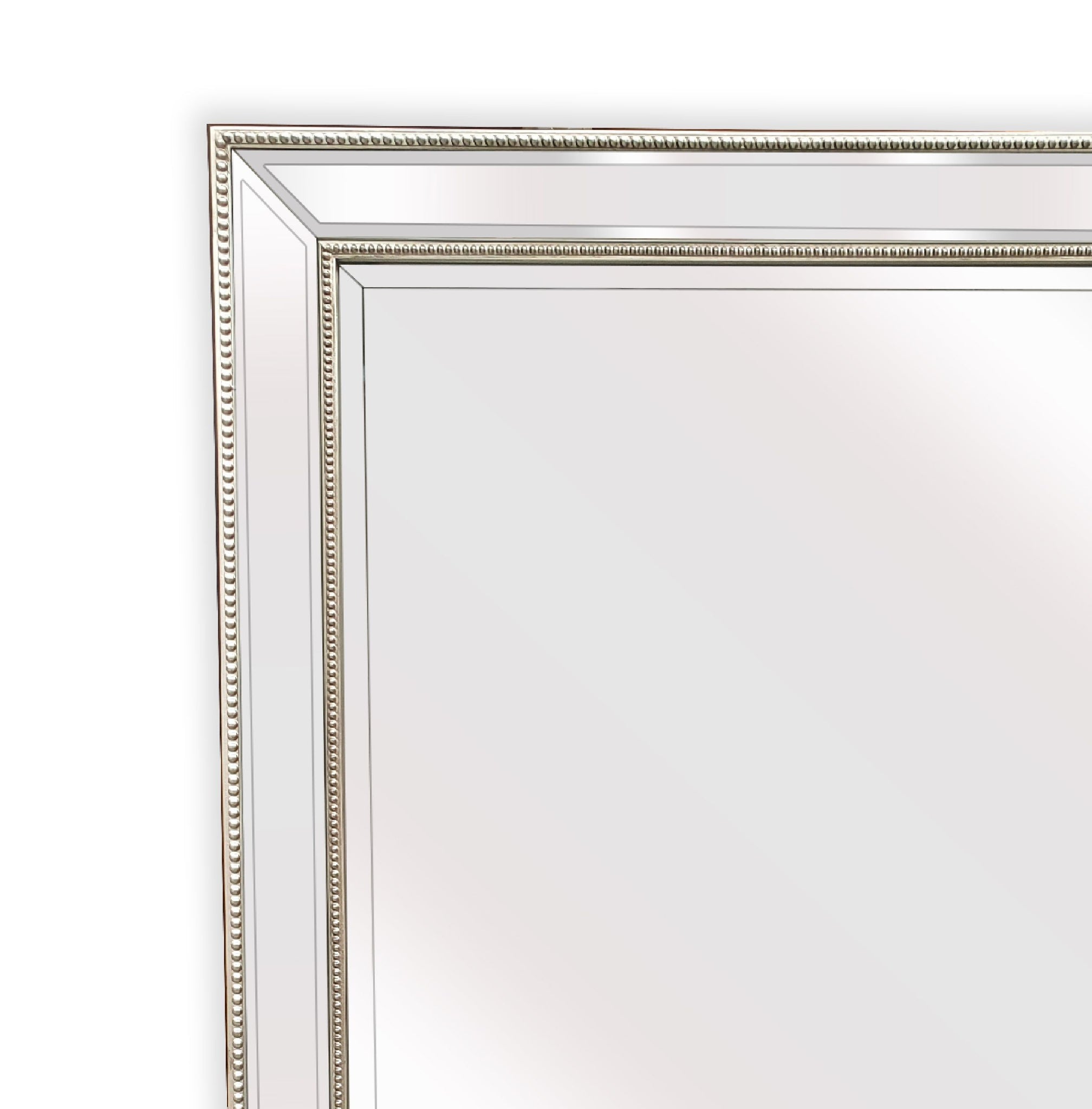 Medium Silver Beaded Framed Mirror - 70cm x 170cm