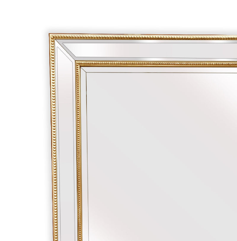 Medium Gold Beaded Framed Mirror - 70cm x 170cm