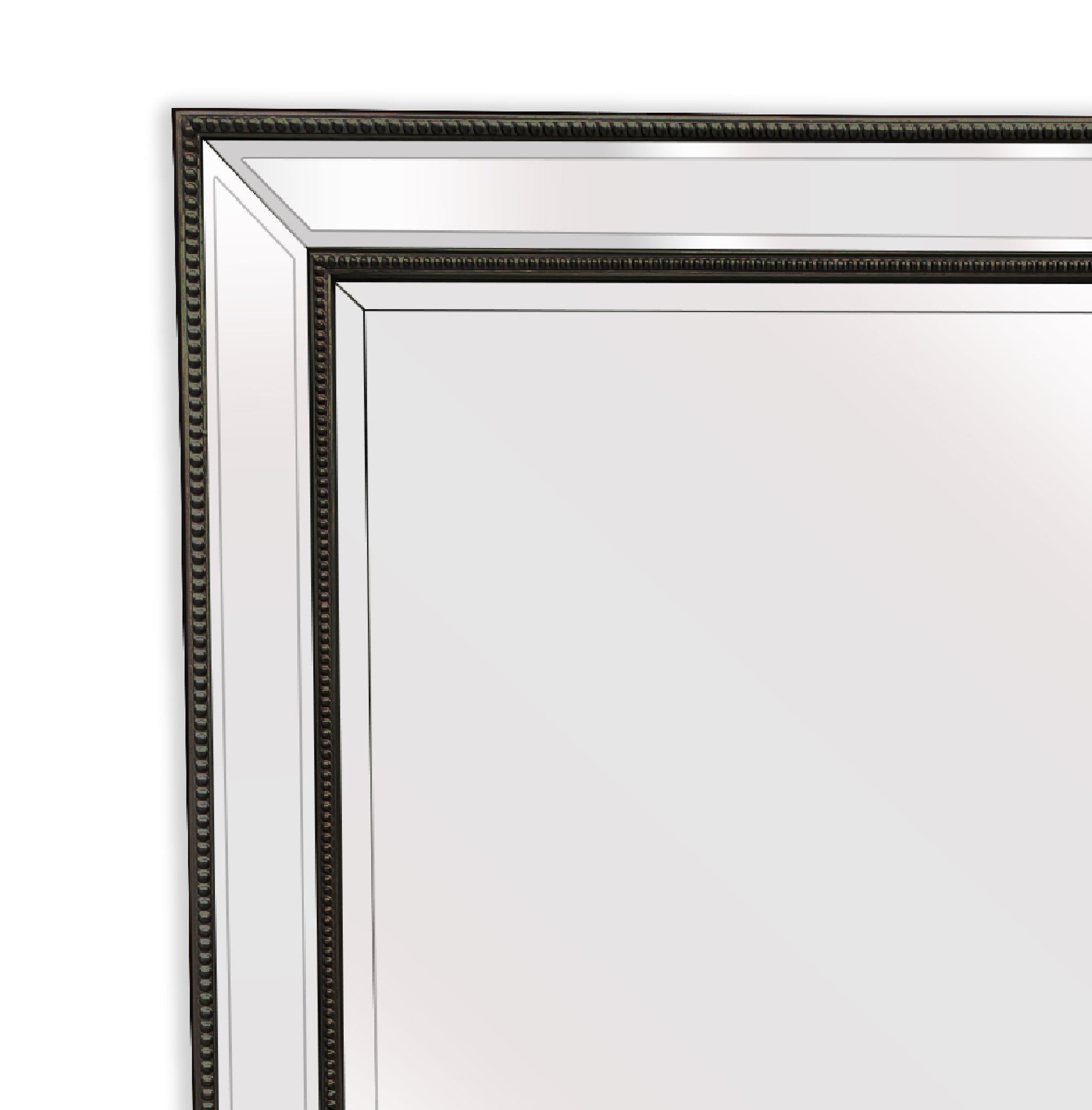 Black Beaded Framed Mirror - Rectangle 80cm x 110cm