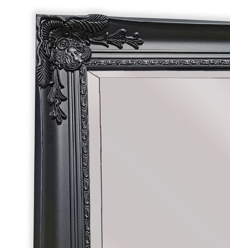 French Provincial Ornate Mirror - Black - Medium 70cm x 170cm